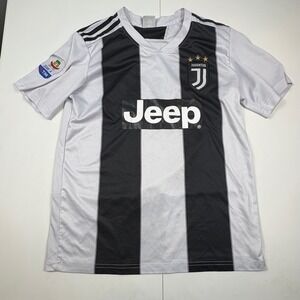 Juventus 2018-2019 Soccer Jersey Jeep Black White Stripes Size L Rochester 23